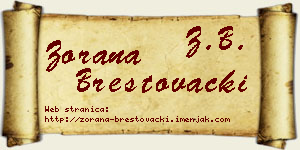 Zorana Brestovački vizit kartica